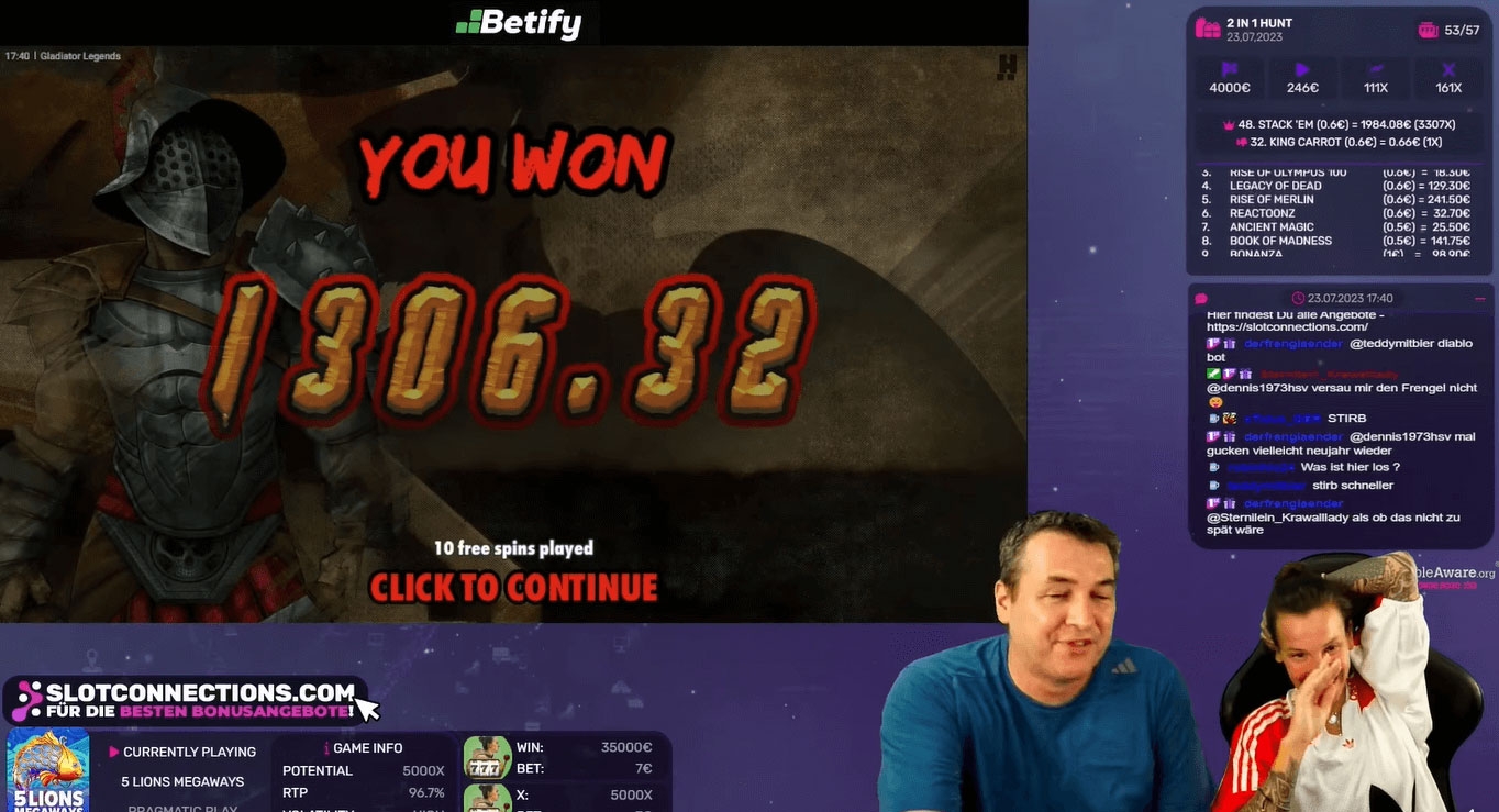 Streamers Slotconnections sur Betify Casino