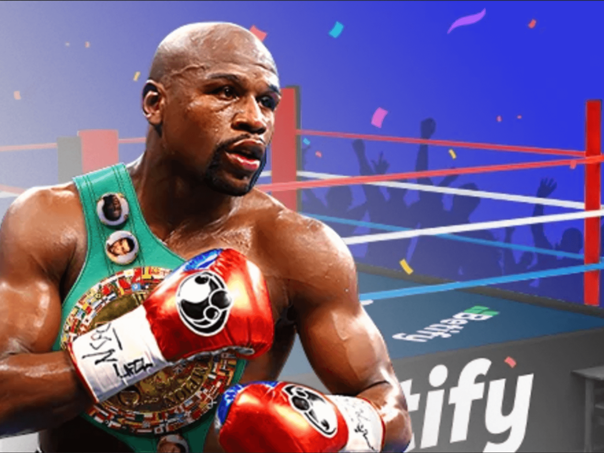 floyd boxing with Betify sponsoring