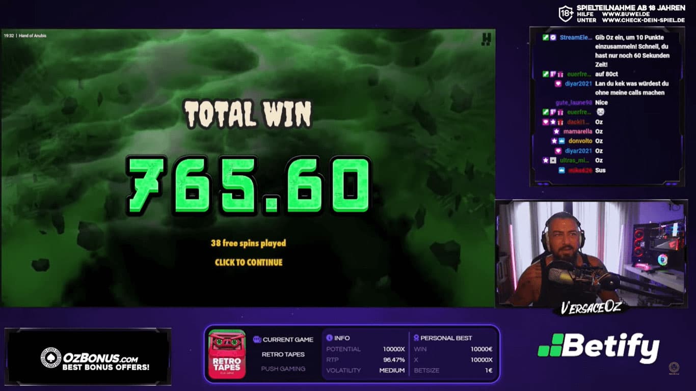 Streamer Versaceoz su Betify Casino