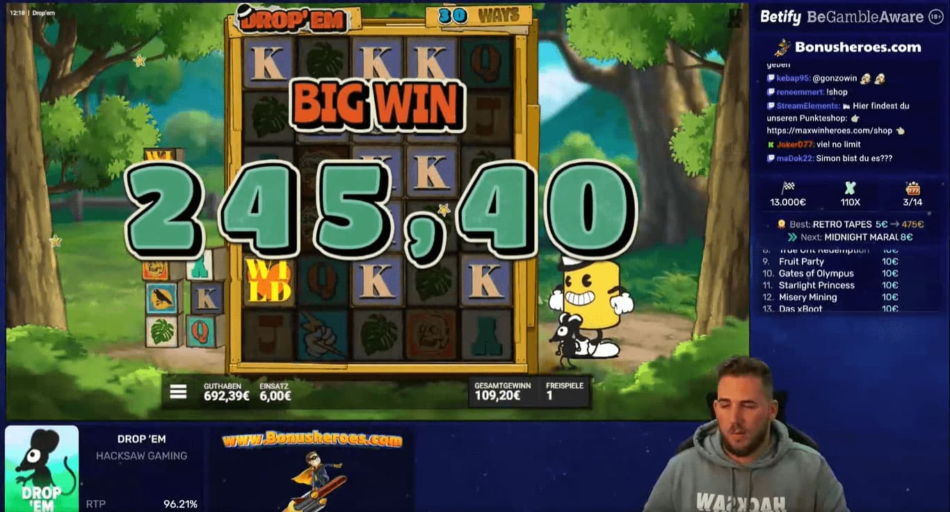 Streamer bonusheroes sur Betify Casino